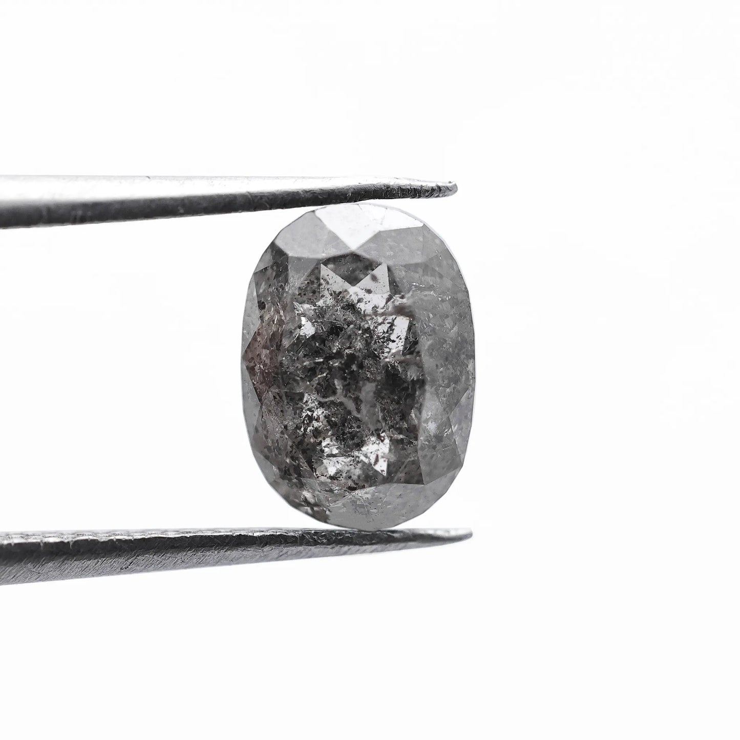 1.30 Ct Oval Brilliant Cut  Salt and Pepper Diamond