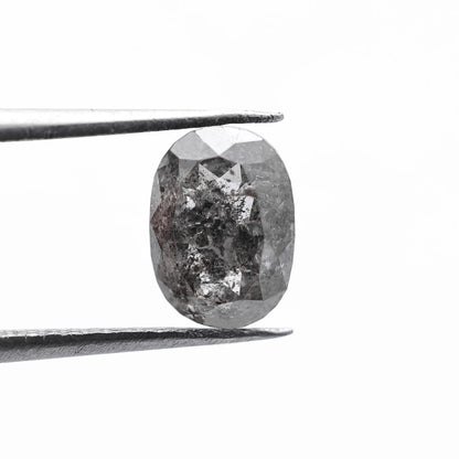1.30 Ct Oval Brilliant Cut  Salt and Pepper Diamond
