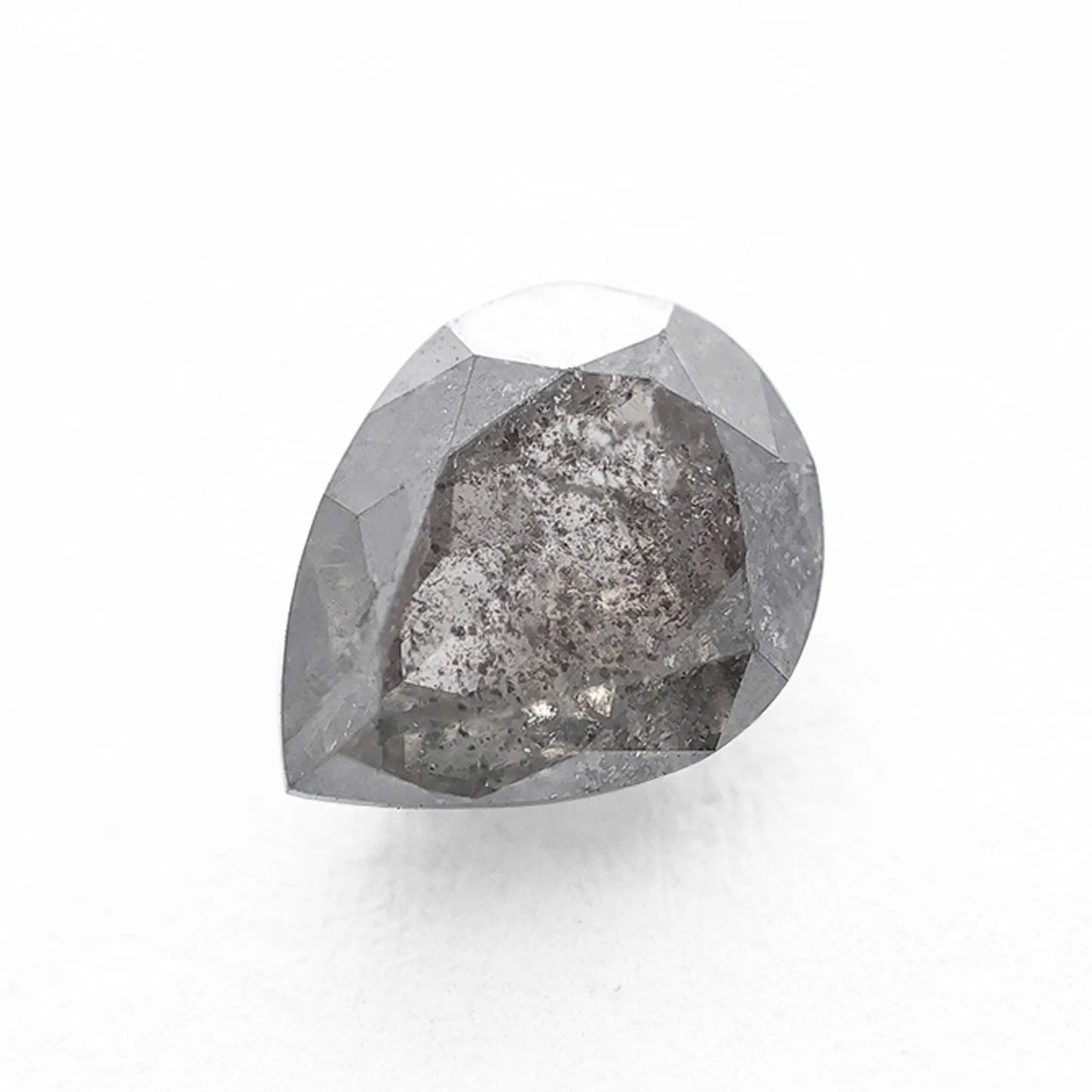 0.77 Ct Pear Rose Cut  Salt and Pepper Diamond
