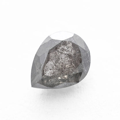 0.77 Ct Pear Rose Cut  Salt and Pepper Diamond