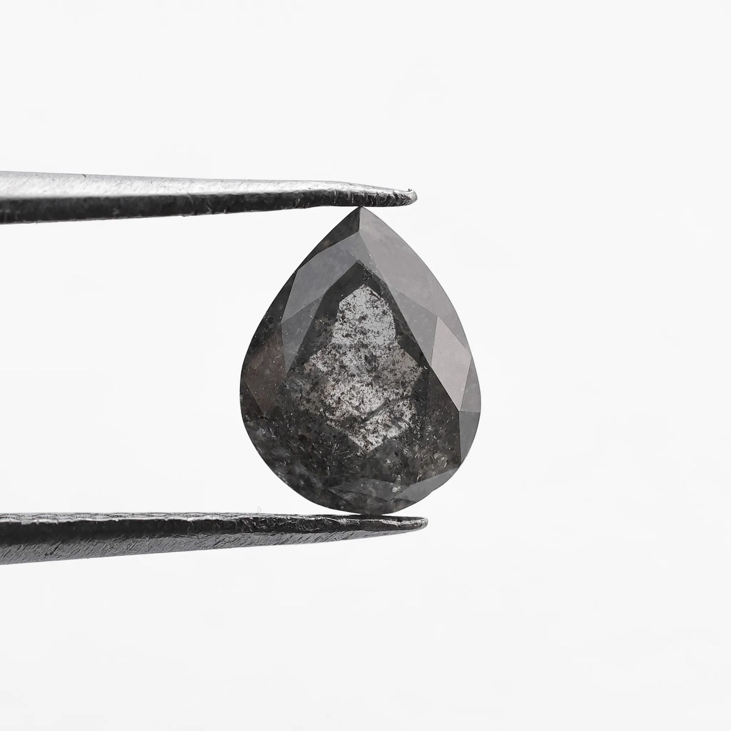 0.77 Ct Pear Rose Cut  Salt and Pepper Diamond