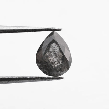 0.77 Ct Pear Rose Cut  Salt and Pepper Diamond