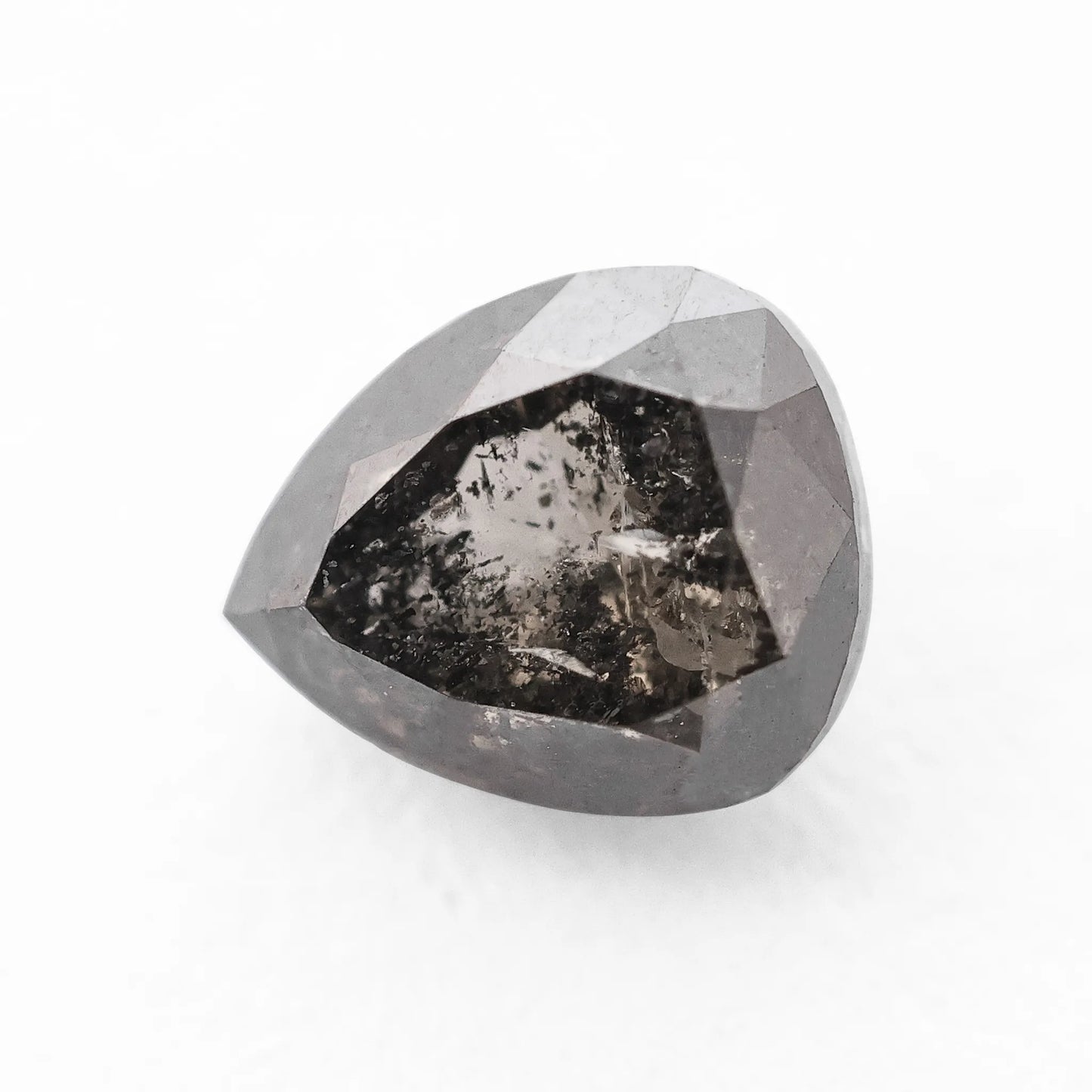 0.88 Ct Pear Brilliant Cut  Salt and Pepper Diamond