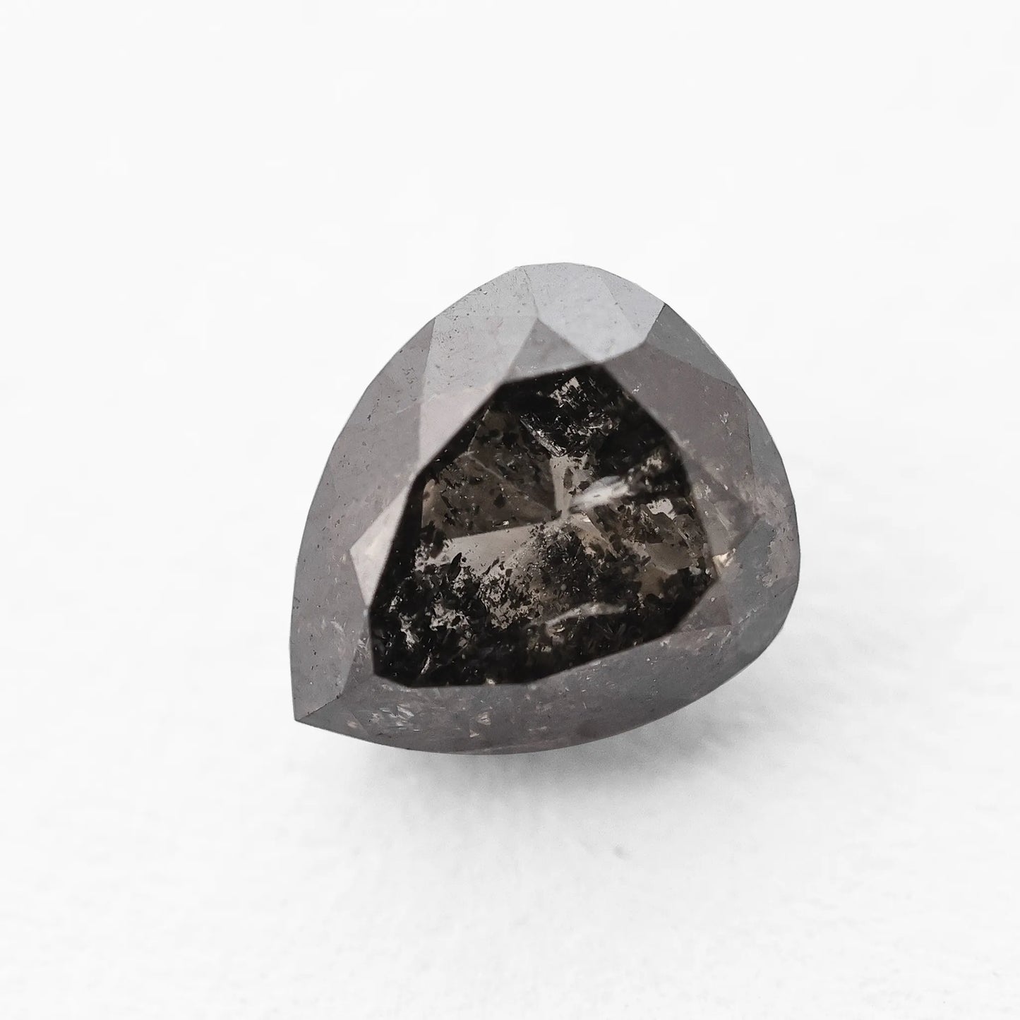 0.88 Ct Pear Brilliant Cut  Salt and Pepper Diamond