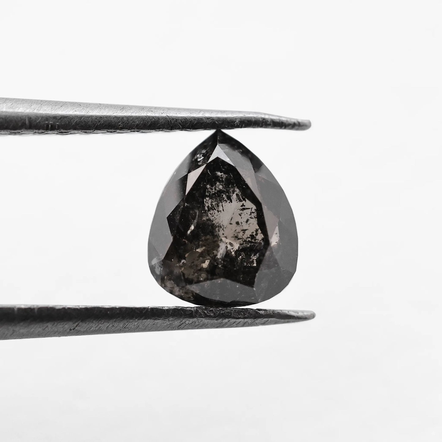 0.88 Ct Pear Brilliant Cut  Salt and Pepper Diamond