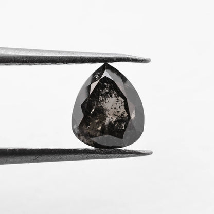 0.88 Ct Pear Brilliant Cut  Salt and Pepper Diamond