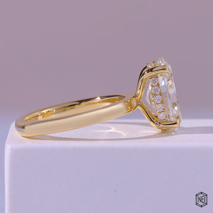 4.23 Carat Oval Cut Lab Grown Diamond Classic Solitaire Engagement Ring - Side Profile Angle