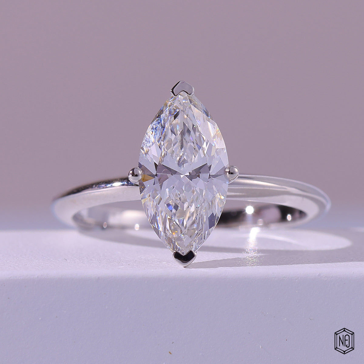 Marquise Lab Grown Diamond Ring with Solitaire Setting