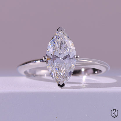 Marquise Lab Grown Diamond Ring with Solitaire Setting