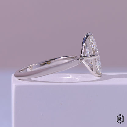 Marquise Lab Grown Diamond Ring with Solitaire Setting