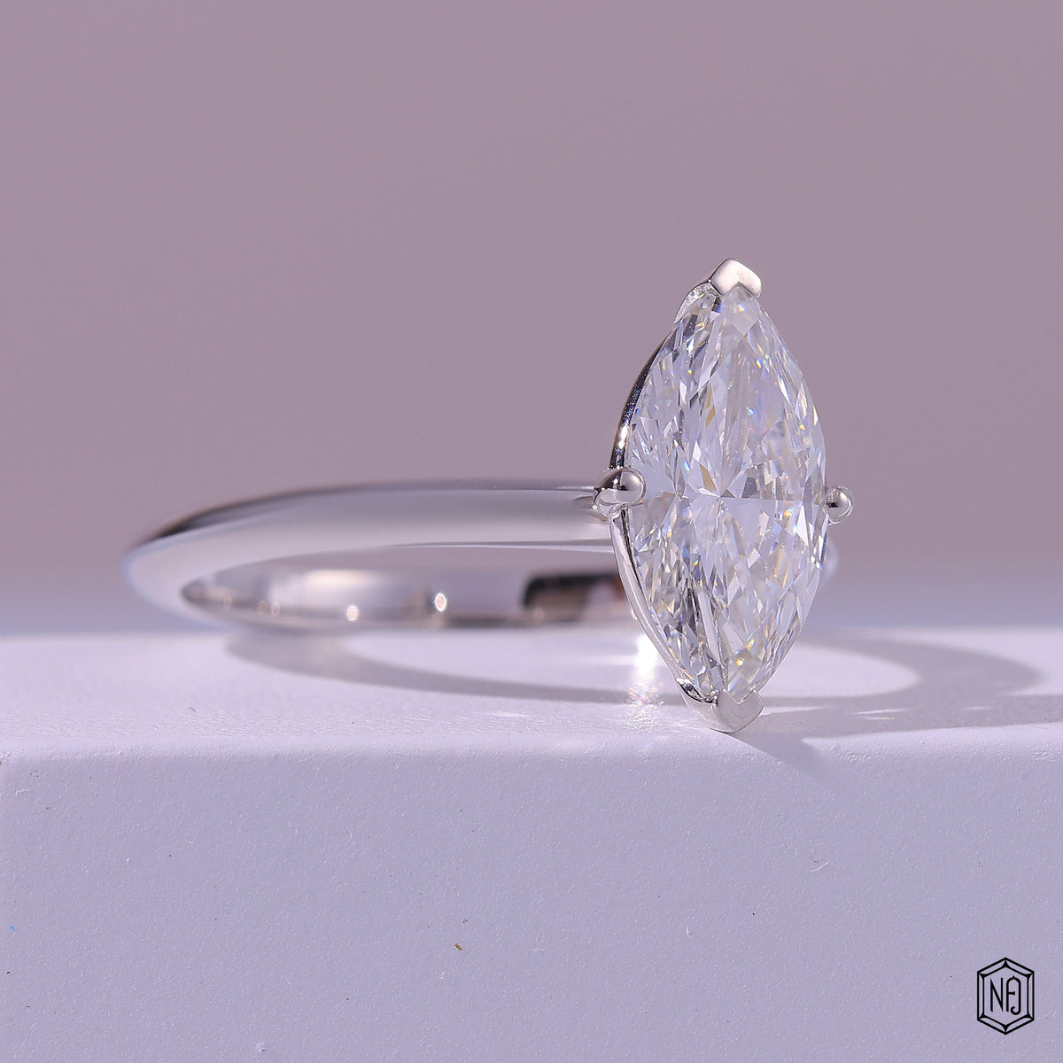 Marquise Lab Grown Diamond Ring with Solitaire Setting