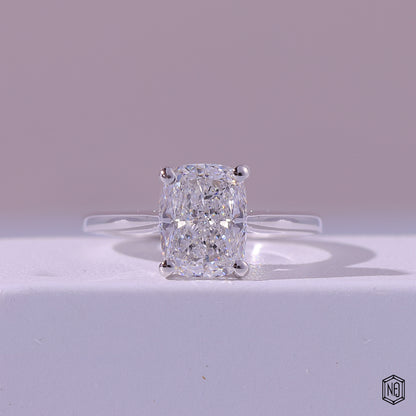 Cushion Diamond Engagement Ring with Classic Solitaire Setting