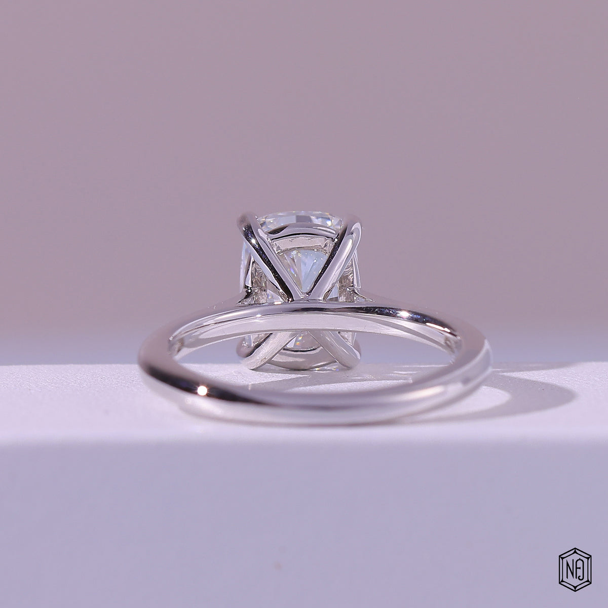 Cushion Diamond Engagement Ring with Classic Solitaire Setting