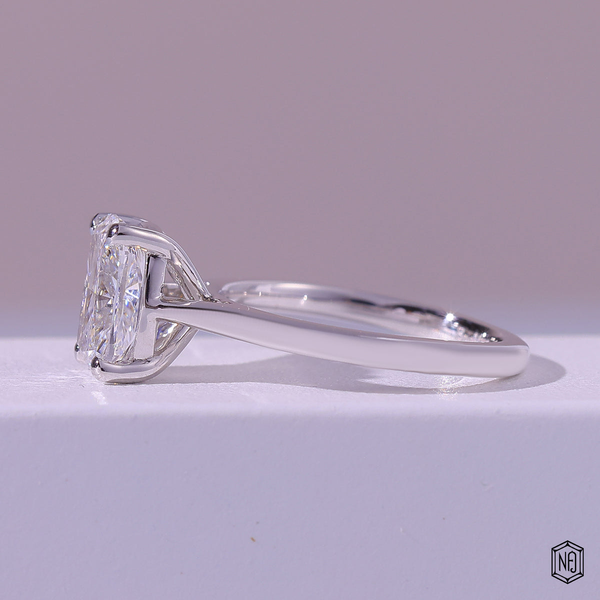 Cushion Diamond Engagement Ring with Classic Solitaire Setting
