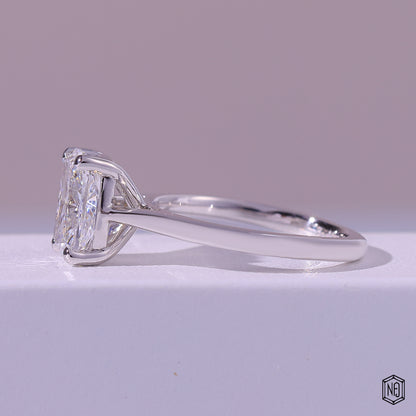 Cushion Diamond Engagement Ring with Classic Solitaire Setting