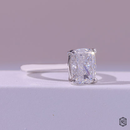 Cushion Diamond Engagement Ring with Classic Solitaire Setting