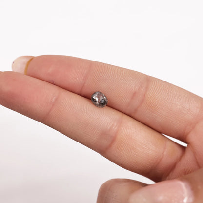 0.66 Ct Oval Cut / Facet Style Salt and Pepper Diamond