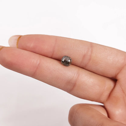 1.05 Ct Cushion Rose Cut  Salt and Pepper Diamond