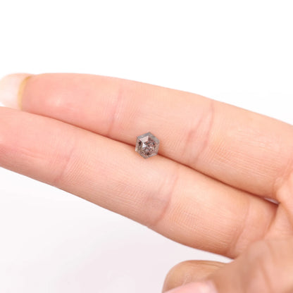 0.79 Ct Hexagon Rose Cut Salt and Pepper Diamond