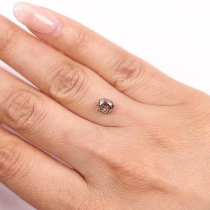 0.99 Ct Cushion Rose Cut  Salt and Pepper Diamond