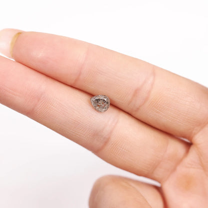 0.87 Ct Pear Brilliant Cut  Salt and Pepper Diamond