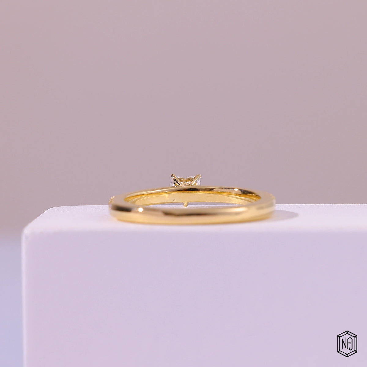 0.11 Carat Heart Cut Lab Grown Diamond Side Stone Pavé Engagement Ring - Hand View / Detail Angle