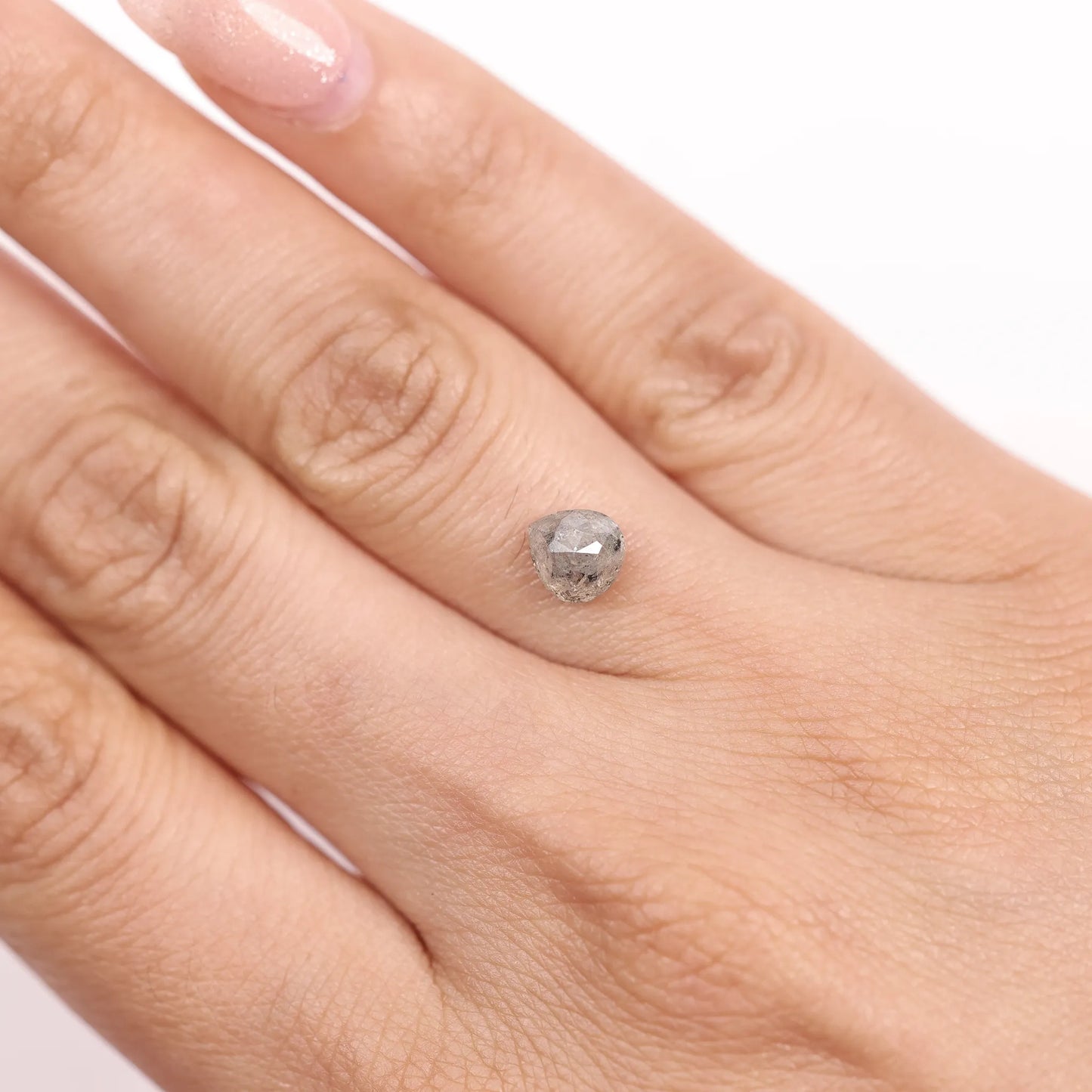 1.31 Ct Pear Brilliant Cut  Salt and Pepper Diamond