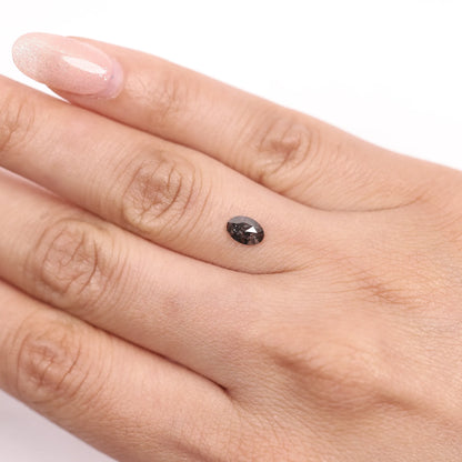 0.38 Ct Oval Brilliant Cut  Salt and Pepper Diamond