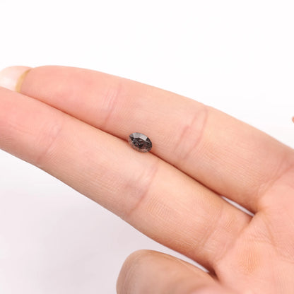 0.38 Ct Oval Brilliant Cut  Salt and Pepper Diamond