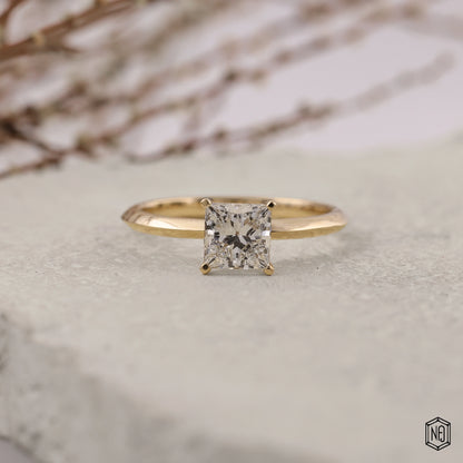 1.5 Carat Princess Cut Lab Grown Diamond Classic Solitaire Engagement Ring - Front Top View