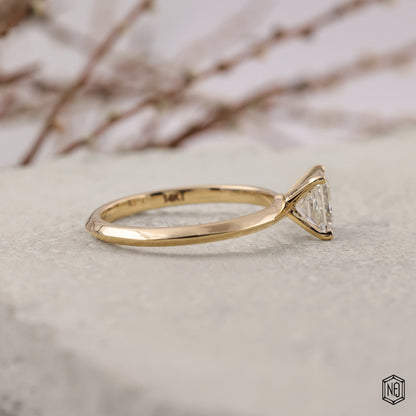 1.5 Carat Princess Cut Lab Grown Diamond Classic Solitaire Engagement Ring - Side Profile Angle