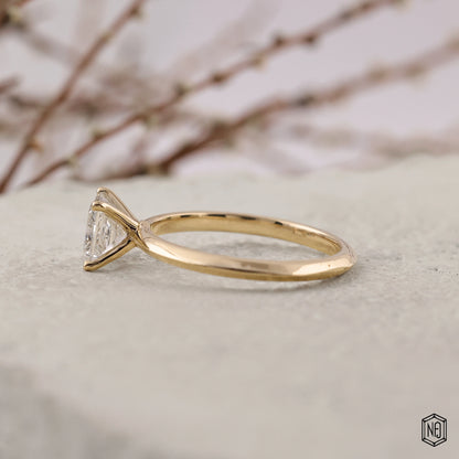 1.5 Carat Princess Cut Lab Grown Diamond Classic Solitaire Engagement Ring - Angled Perspective