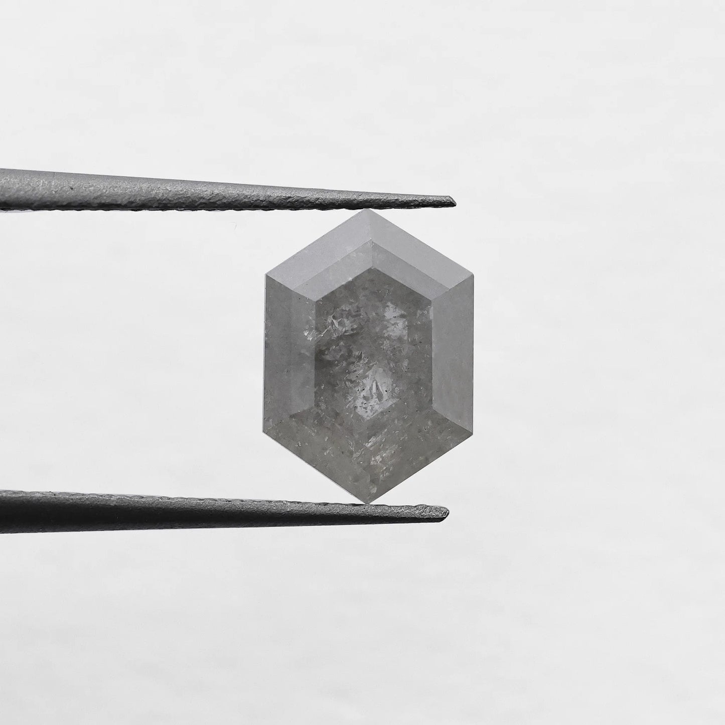 1.36 Ct Hexagon Brilliant Cut Salt and Pepper Diamond