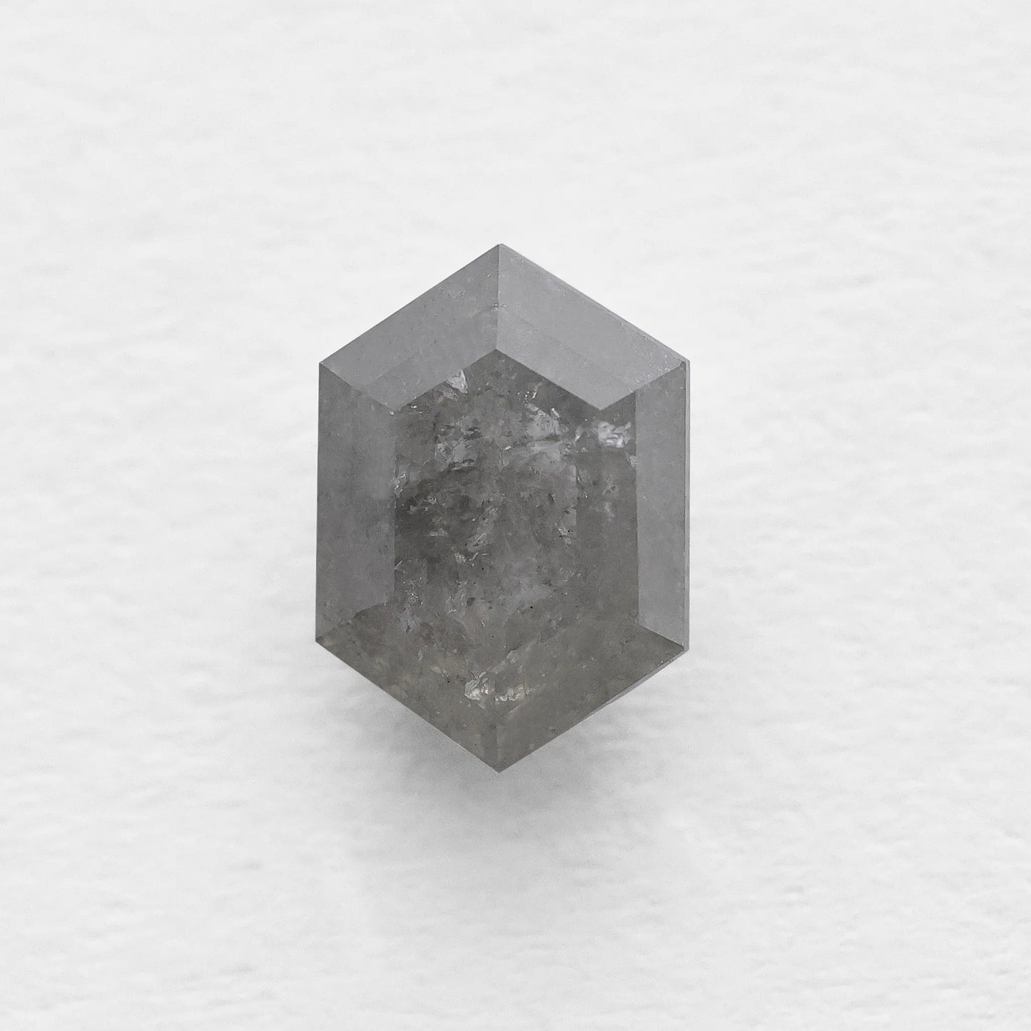 1.36 Ct Hexagon Brilliant Cut Salt and Pepper Diamond