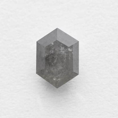 1.36 Ct Hexagon Brilliant Cut Salt and Pepper Diamond