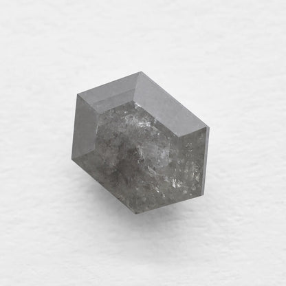 1.36 Ct Hexagon Brilliant Cut Salt and Pepper Diamond