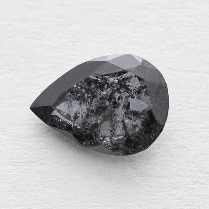 0.76 Ct Pear Rose Cut Salt and Pepper Diamond