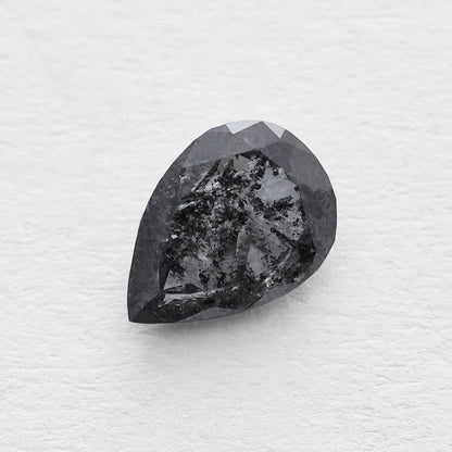 0.76 Ct Pear Rose Cut Salt and Pepper Diamond