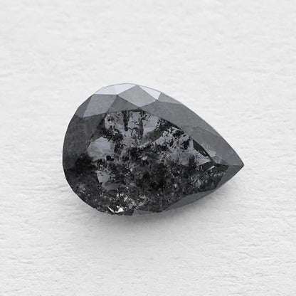 0.76 Ct Pear Rose Cut Salt and Pepper Diamond