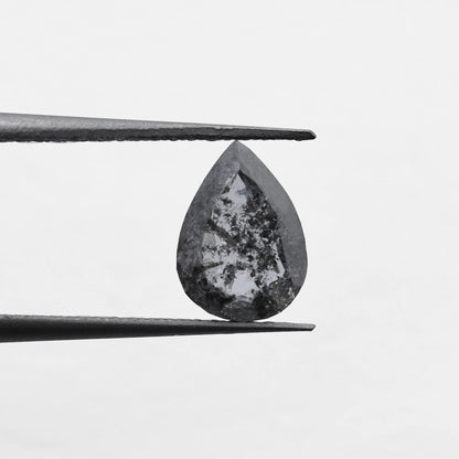 0.76 Ct Pear Rose Cut Salt and Pepper Diamond