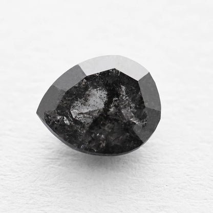 0.92 Ct Pear Brilliant Cut Salt and Pepper Diamond