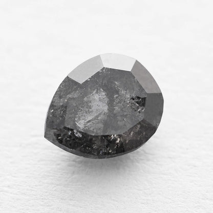 0.92 Ct Pear Brilliant Cut Salt and Pepper Diamond