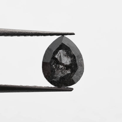 0.92 Ct Pear Brilliant Cut Salt and Pepper Diamond