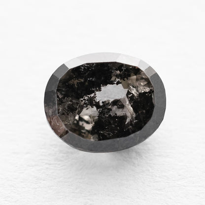 0.76 Ct Oval Rose Cut Salt and Pepper Diamond