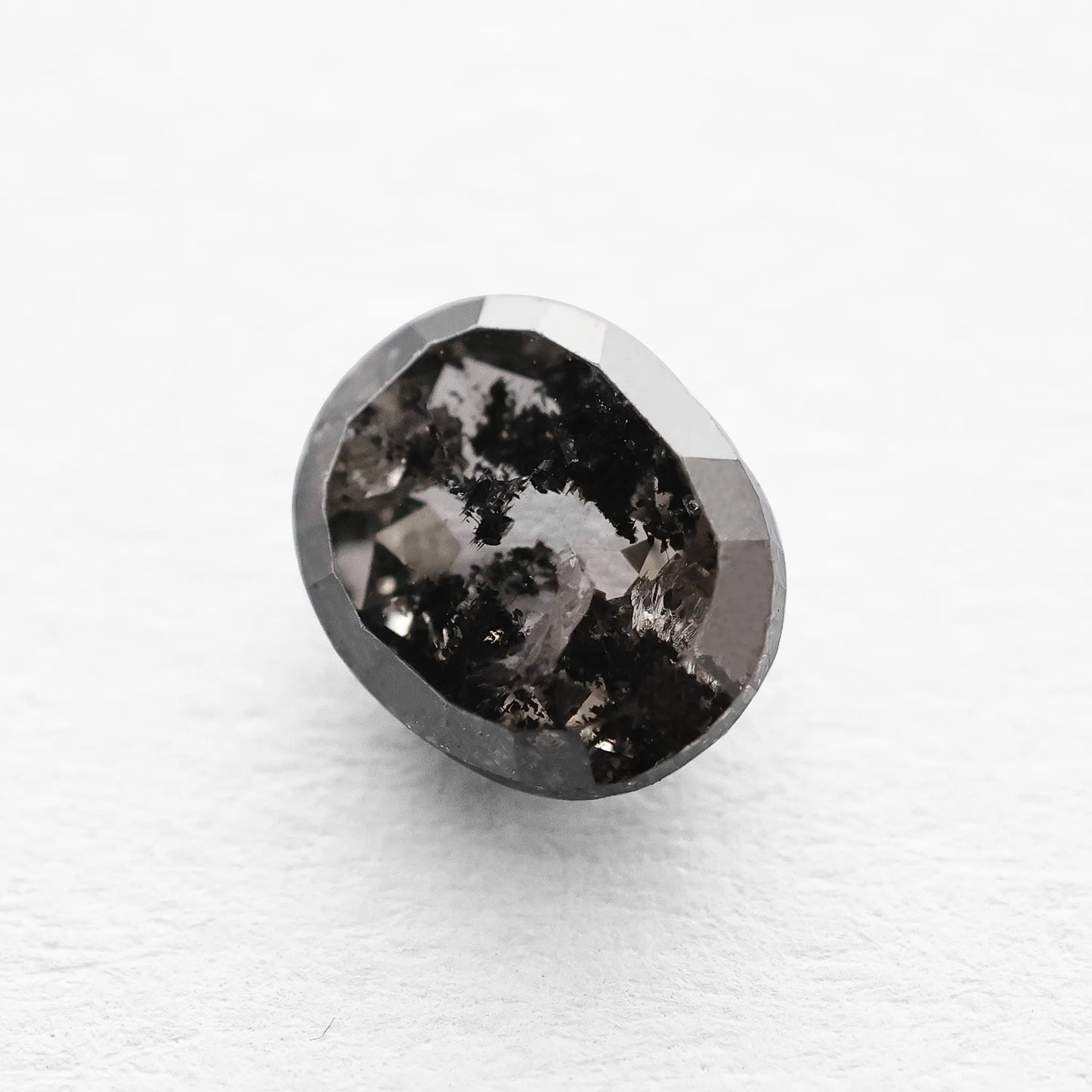 0.76 Ct Oval Rose Cut Salt and Pepper Diamond