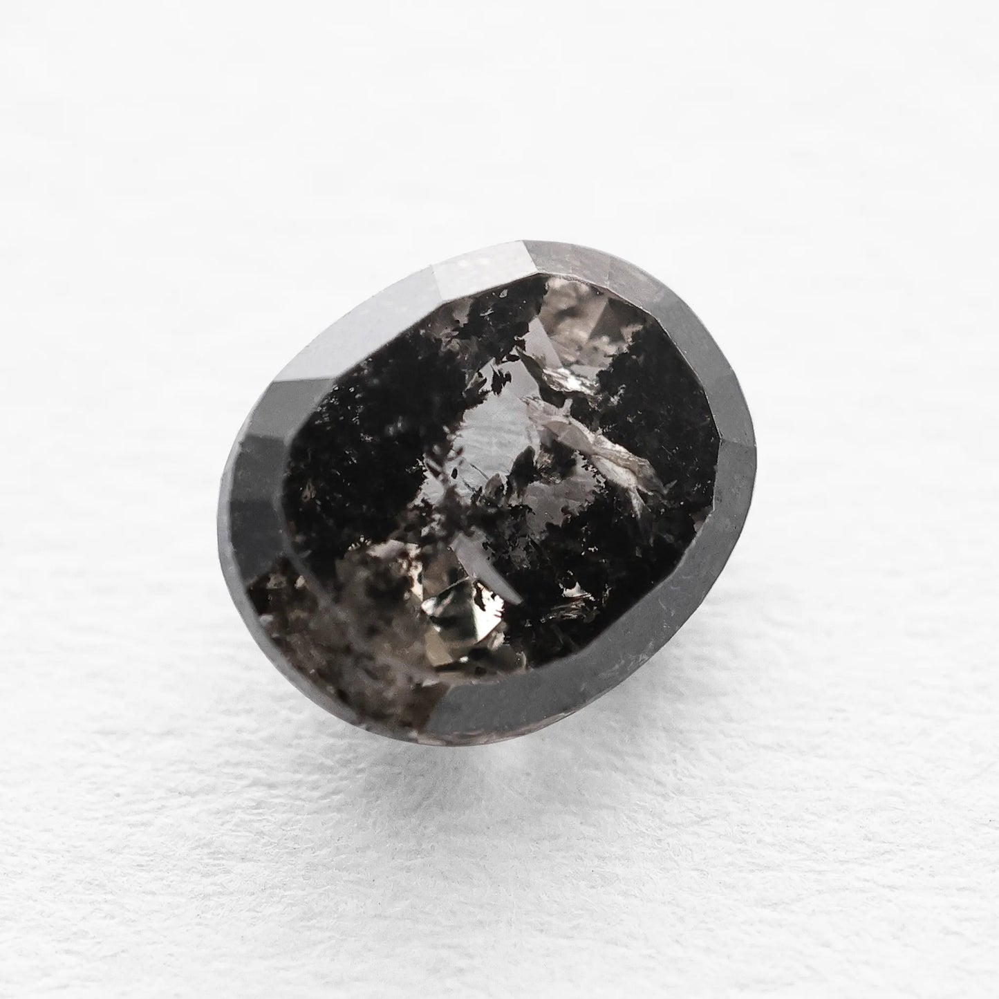 0.76 Ct Oval Rose Cut Salt and Pepper Diamond
