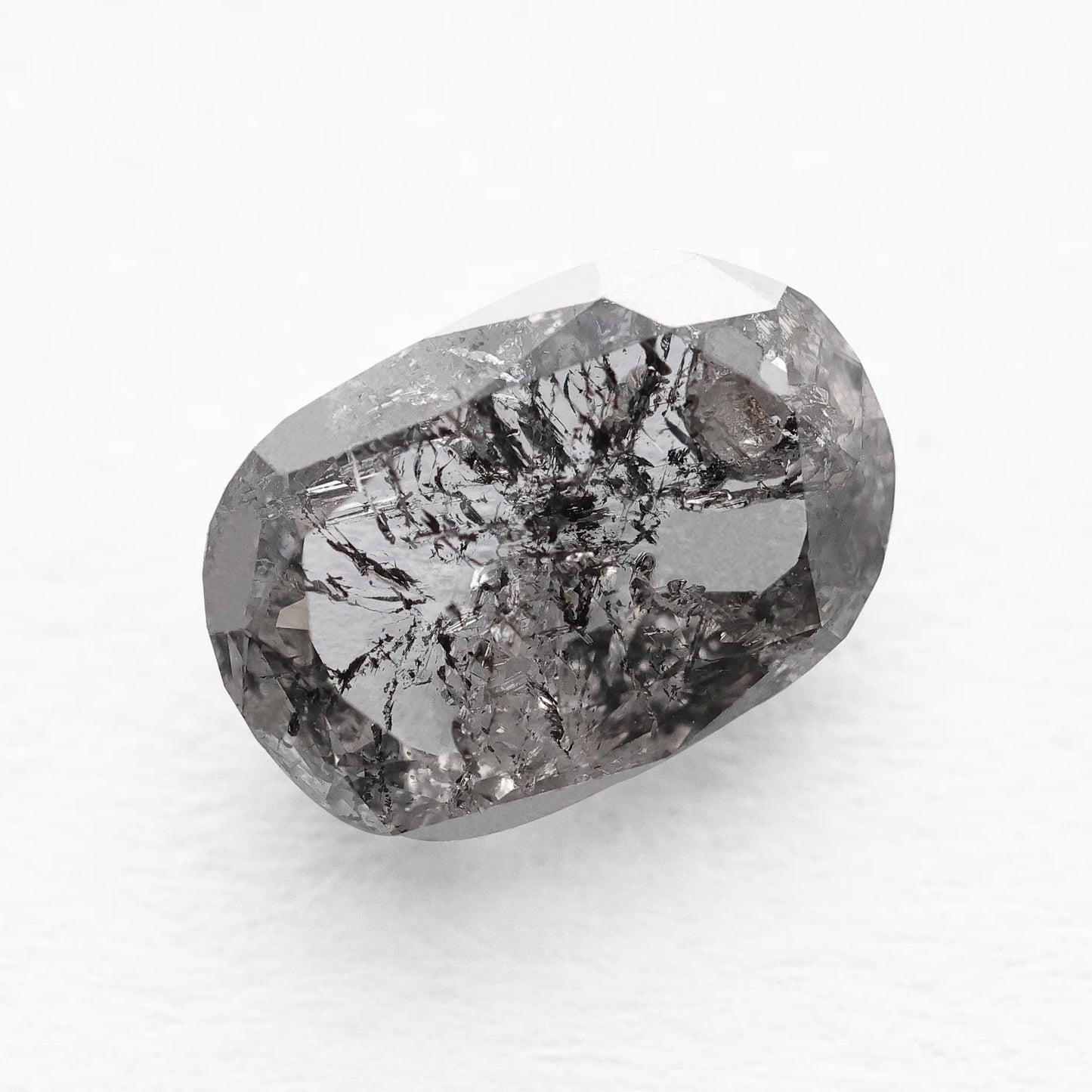 1.52 Ct Cushion Rose Cut Salt and Pepper Diamond
