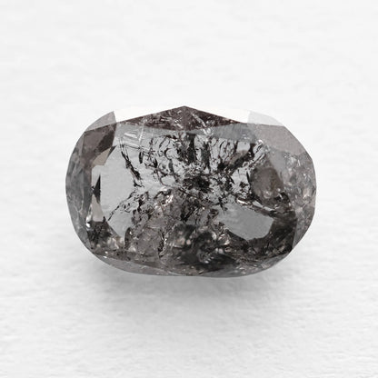 1.52 Ct Cushion Rose Cut Salt and Pepper Diamond