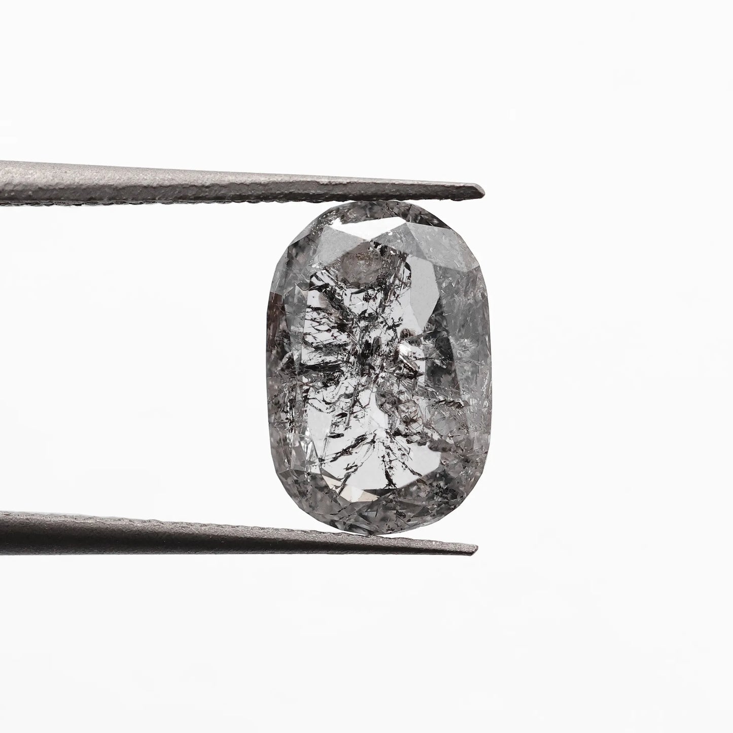 1.52 Ct Cushion Rose Cut Salt and Pepper Diamond