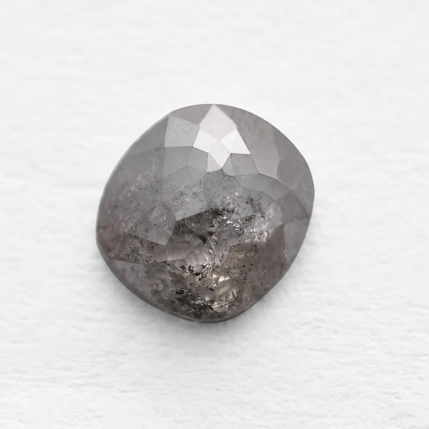0.6 Ct Cushion Rose Cut Salt and Pepper Diamond